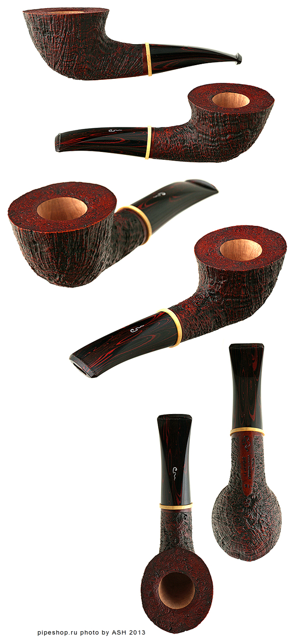   LE NUVOLE BROWN SANDBLAST SLIGHTLY BENT CHUBBY DUBLIN WITH BOXWOOD "2 Clouds"