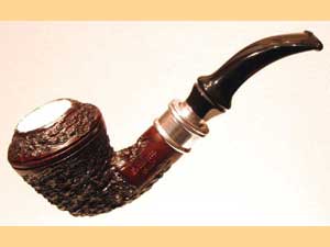   LORENZETTI RUSTIC silver ring with meerschaum 9mm  61