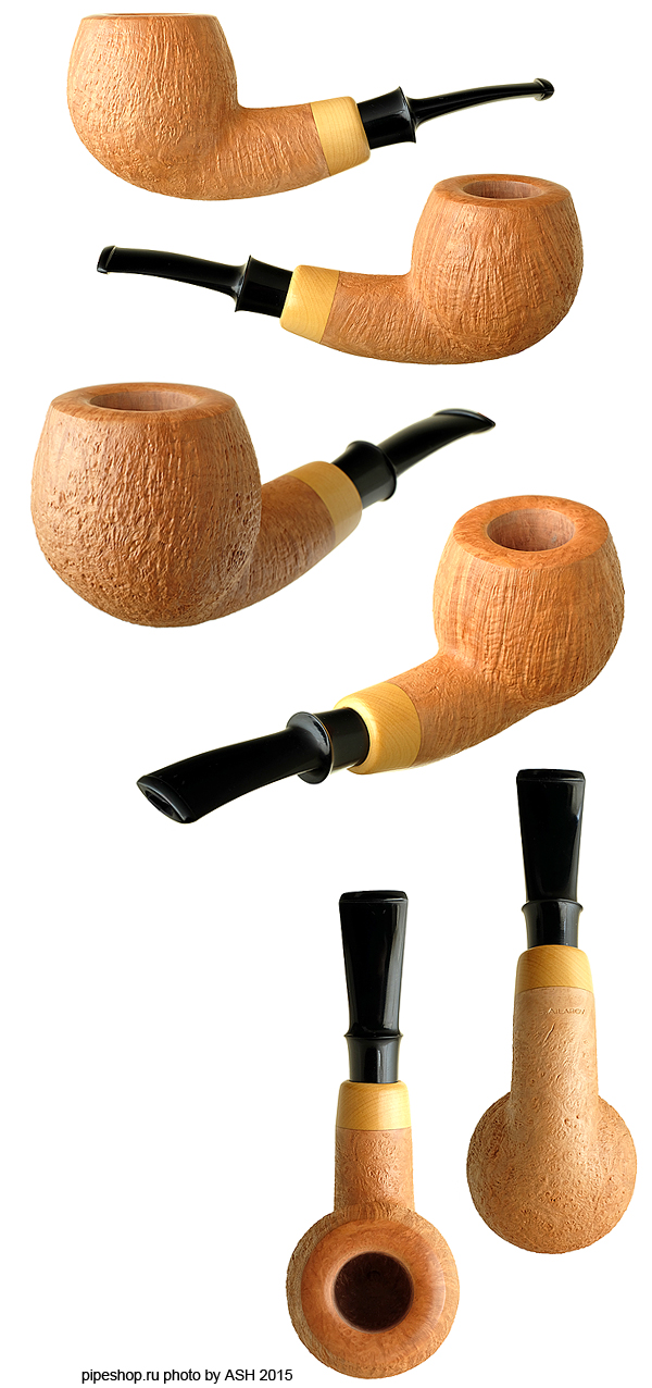   S. AILAROV TAN SANDBLAST SLIGHTLY BENT APPLE WITH BOXWOOD