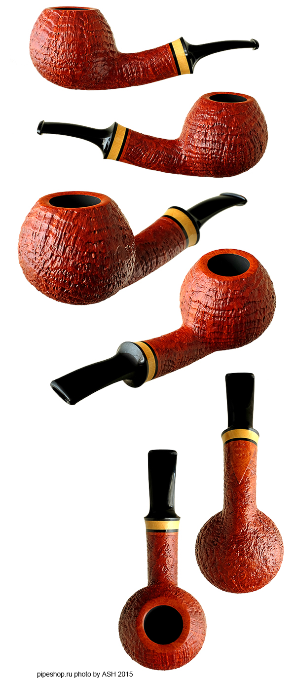   .  BROWN SANDBLAST SLIGHTLY BENT APPLE WITH BOXWOOD