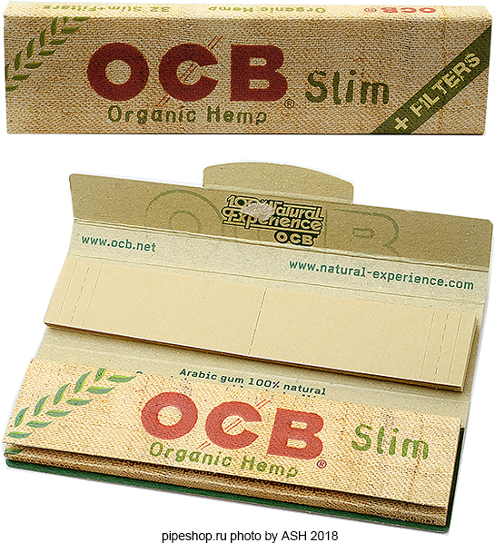     OCB SLIM KING SIZE ORGANIC HEMP +  ORGANIC TIPS, 32+32 .