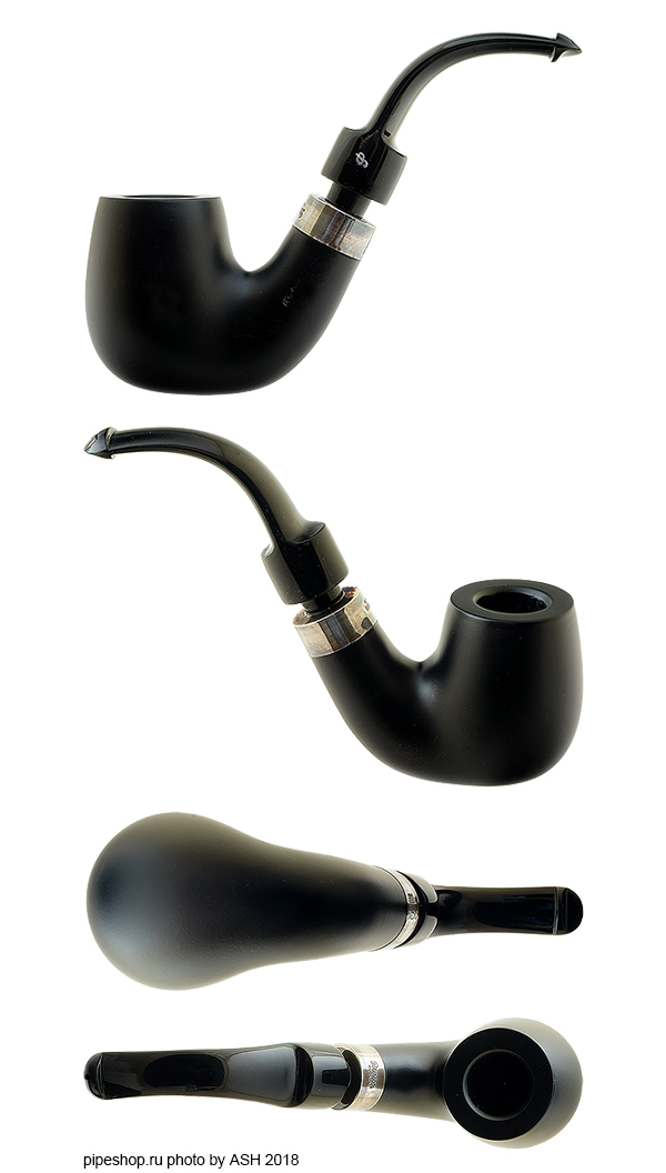   PETERSON`S HAND-MADE HOUSE PIPE BENT EBONY P/Lip,  9 