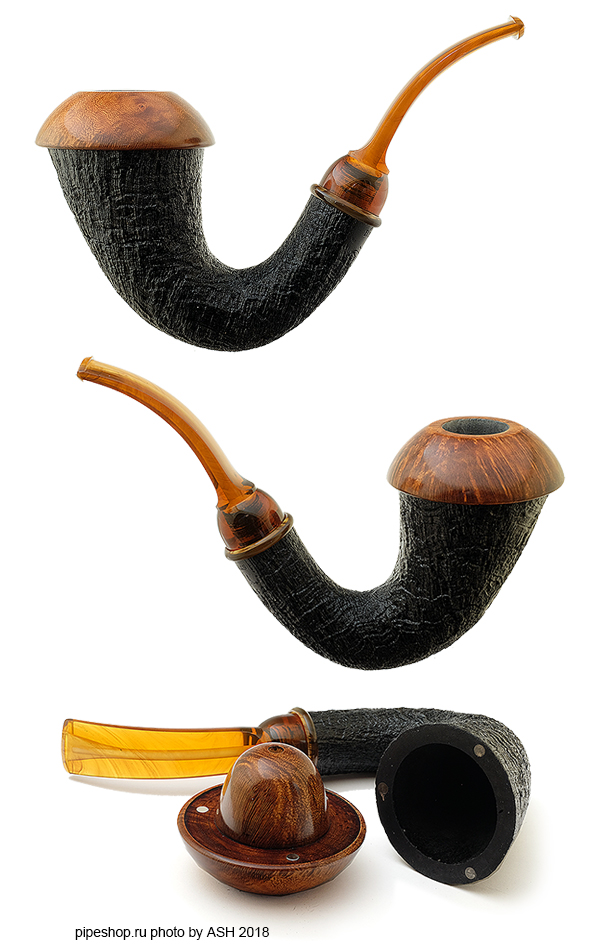   BRIARWORKS "TODD M. JOHNSON" MAG-TOP CALABASH DARK BLAST DARK SMOOTH CAP