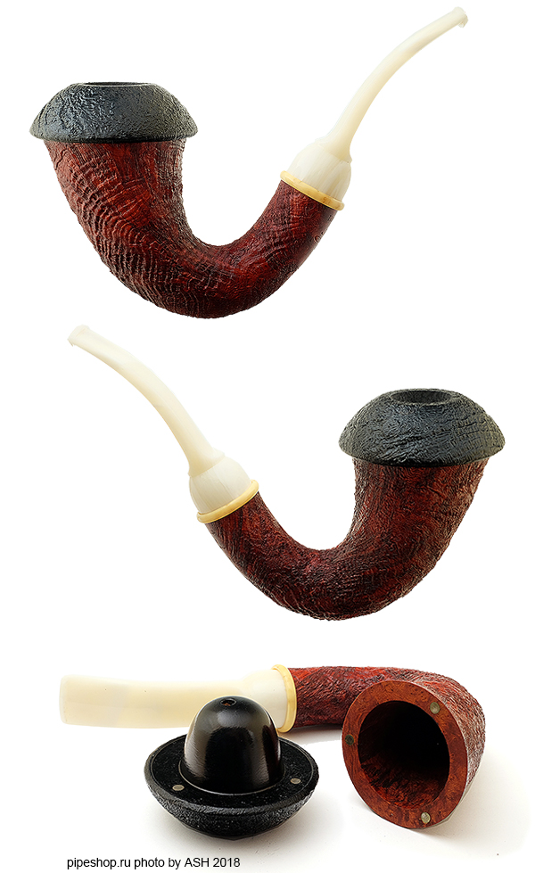   BRIARWORKS "TODD M. JOHNSON" MAG-TOP CALABASH CRIMSON BLAST DARK BLAST CAP