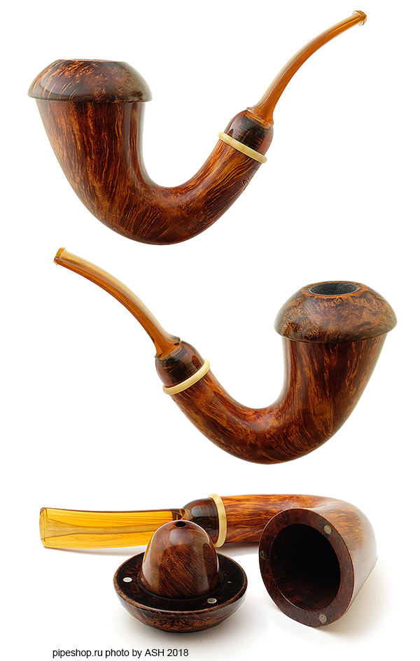   BRIARWORKS "TODD M. JOHNSON" MAG-TOP CALABASH LIGHT SMOOTH DARK SMOOTH CAP