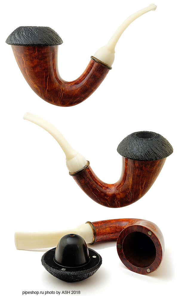   BRIARWORKS "TODD M. JOHNSON" MAG-TOP CALABASH LIGHT SMOOTH DARK RUSTIC CAP