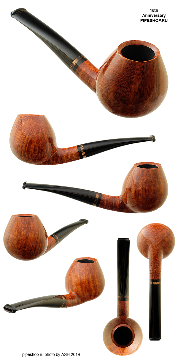   PS Studio SMOOTH BENT BRANDY WITH ZEBRANO 15th ANNIVERSARY PIPESHOP.RU 3/15