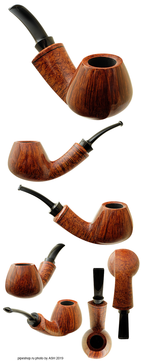   J. ALAN SMOOTH BENT BRANDY WITH AMBOYNA BURL 1077-15