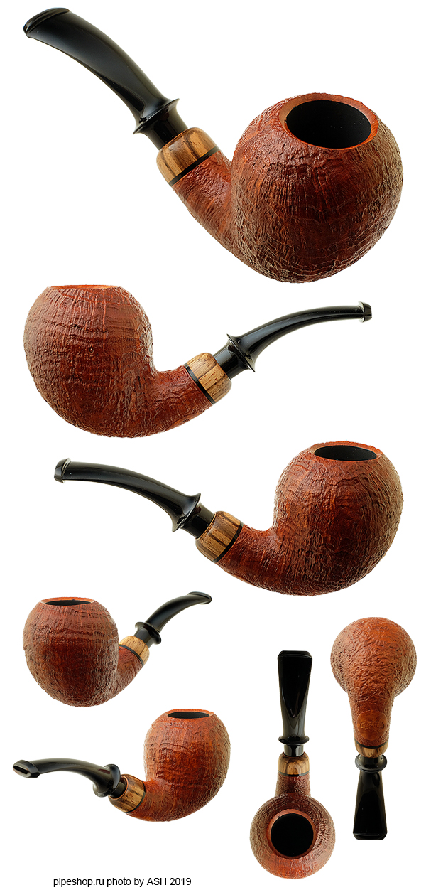   PS Studio TAN SANDBLAST BENT ACORN SPIGOT WITH ZEBRANO