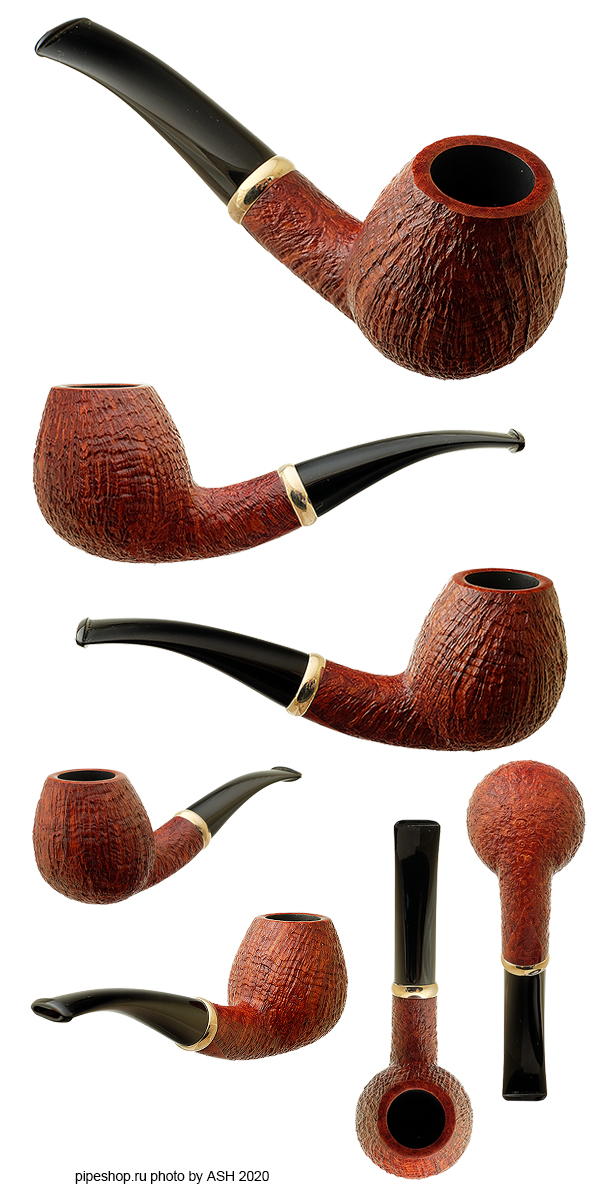   .  BROWN SANDBLAST BENT BRANDY WITH SILVER