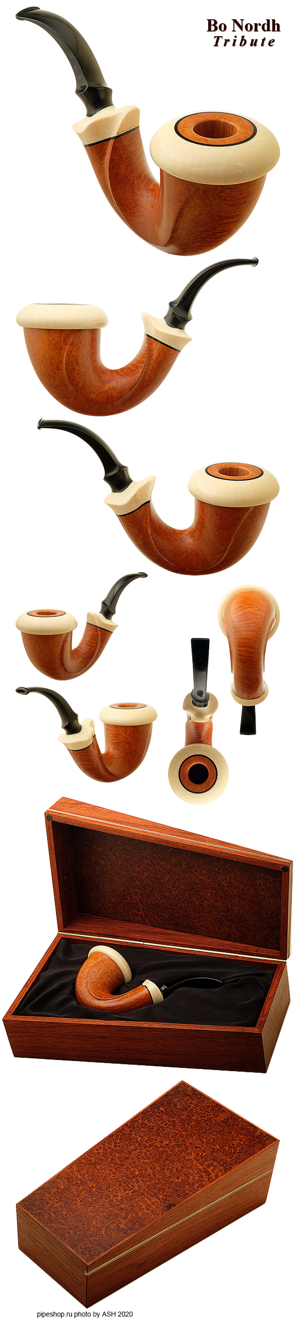   TEDDY KNUDSEN "BO NORDH TRIBUTE" SMOOTH IVORITE CALABASH Grade DOUBLE EAGLES