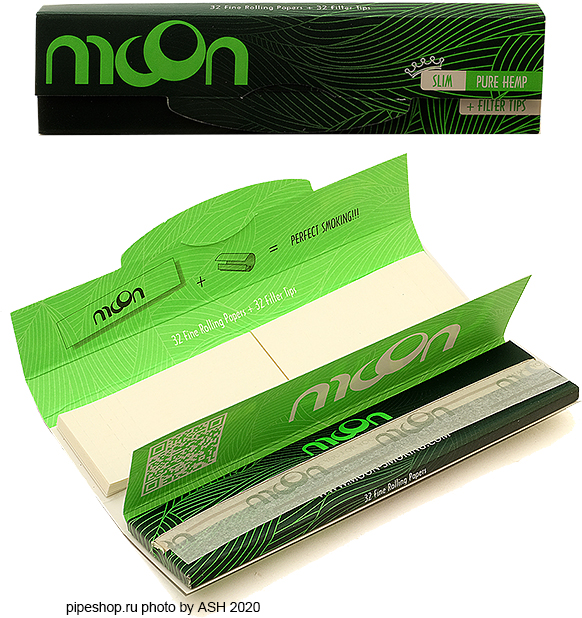     MOON PURE HEMP SLIM ULTRA THIN + TIPS,  32+32