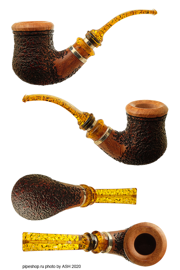   SER JACOPO R1 C PULCHRA RUSTIC AMBER CALABASH WITH SILVER,  9 