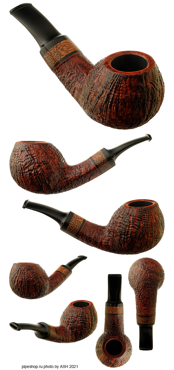    BROWN SANDBLAST BENT BRANDY WITH PALMWOOD