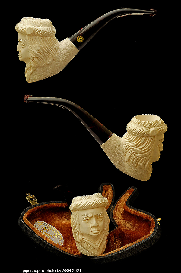   ALTINAY MEERSCHAUM CARVED BENT INDIAN