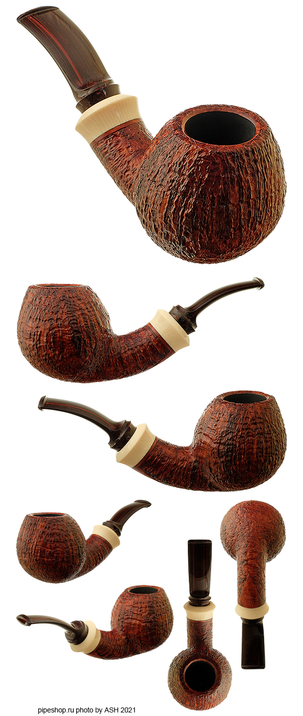   .  BROWN SANDBLAST BENT APPLE WITH IVORITE