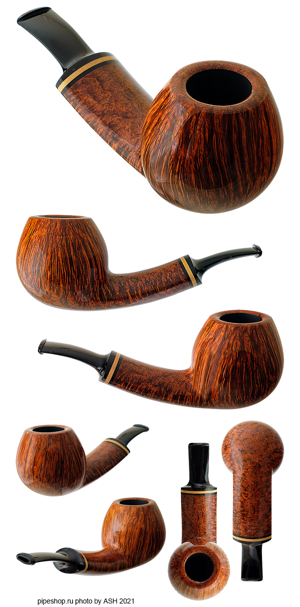   .  SMOOTH BENT WIDE SHANK APPLE WITH BOXWOOD