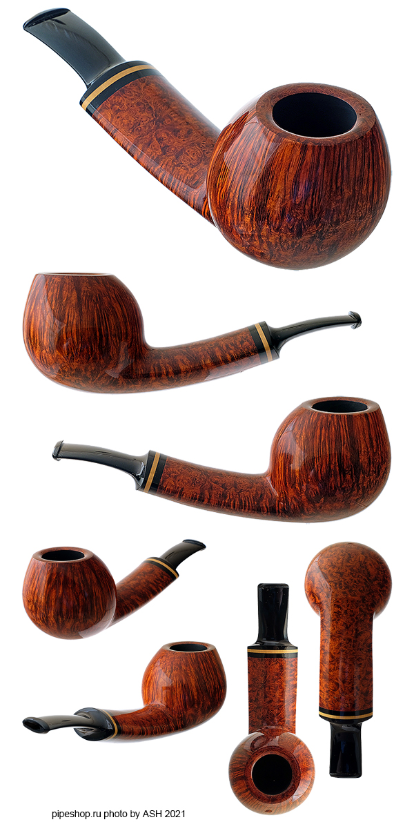   .  SMOOTH BENT WIDE SHANK APPLE WITH BOXWOOD