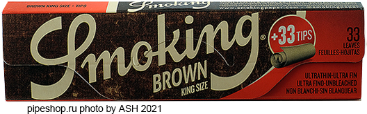     SMOKING BROWN KING SIZE + TIPS,  33+33