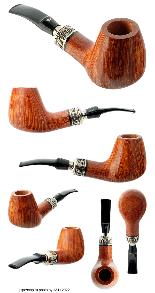   L. VIPRATI SMOOTH BENT BRANDY Grade 4 CLOVERS WITH SILVER,  9 