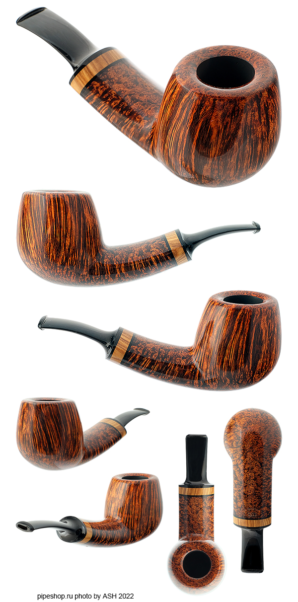   .  SMOOTH BENT OVAL SHANK BILLIARD WITH OLIVEWOOD