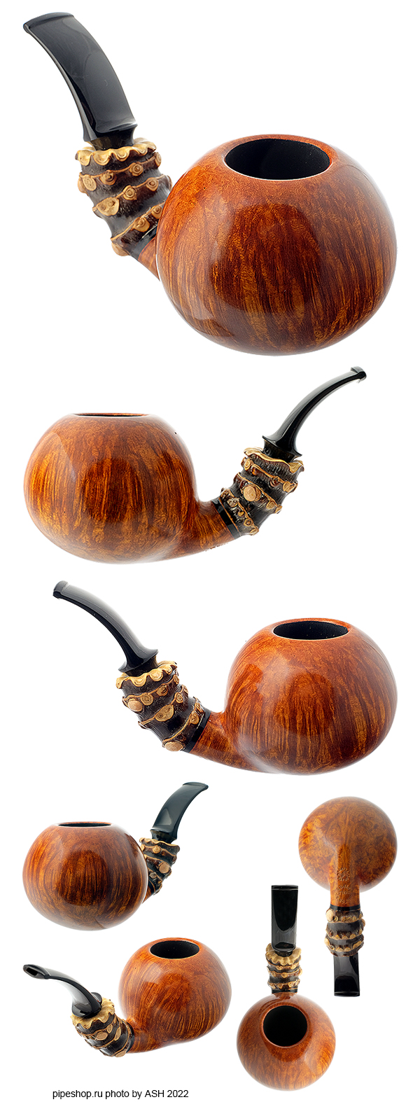   KOVALEV DOCTOR`S PIPES SMOOTH BAMBOO BENT TOMATO Grade GRAND FLASH