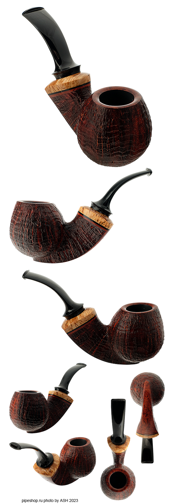   .  BROWN CONTRAST SANDBLAST BENT BRANDY WITH BIRCH