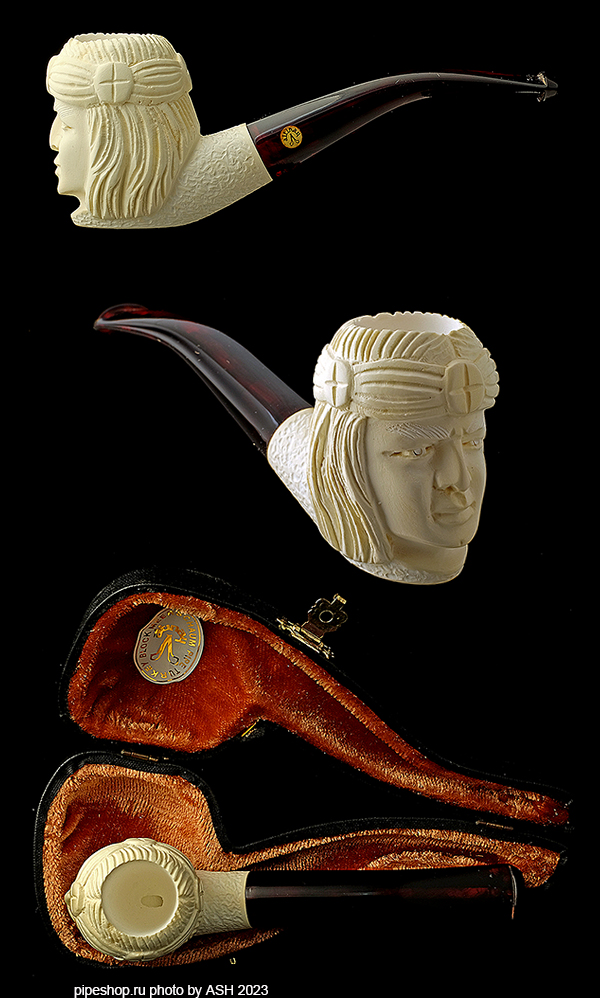   ALTINAY MEERSCHAUM CARVED BENT INDIAN