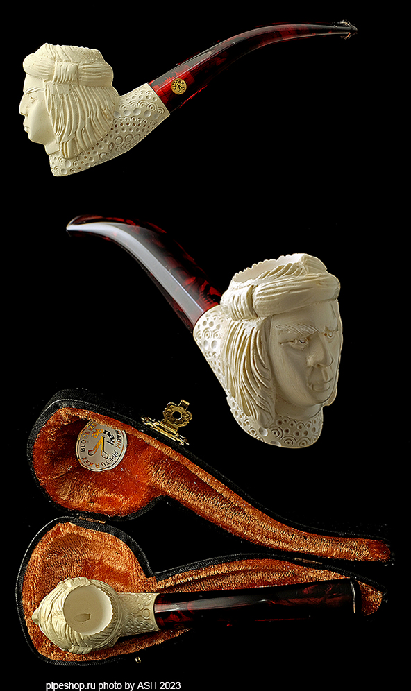   ALTINAY MEERSCHAUM CARVED BENT INDIAN