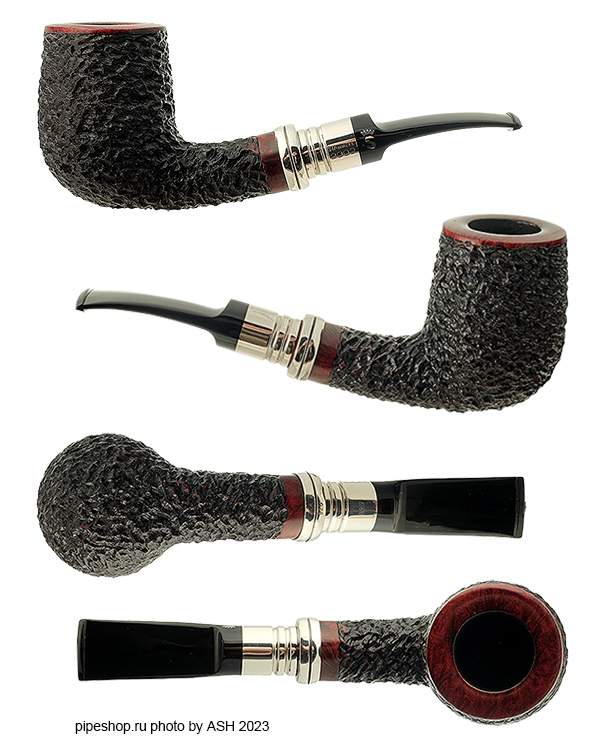   STANWELL PIPE OF THE YEAR 2002 RUSTIC BENT BILLIARD WITH SILVER ESTATE NEW UNSMOKED,  9 