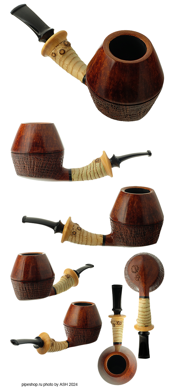   KOVALEV DOCTOR`S PIPES SEMISANDBLAST BAMBOO BENT BULLDOG Grade FLASH