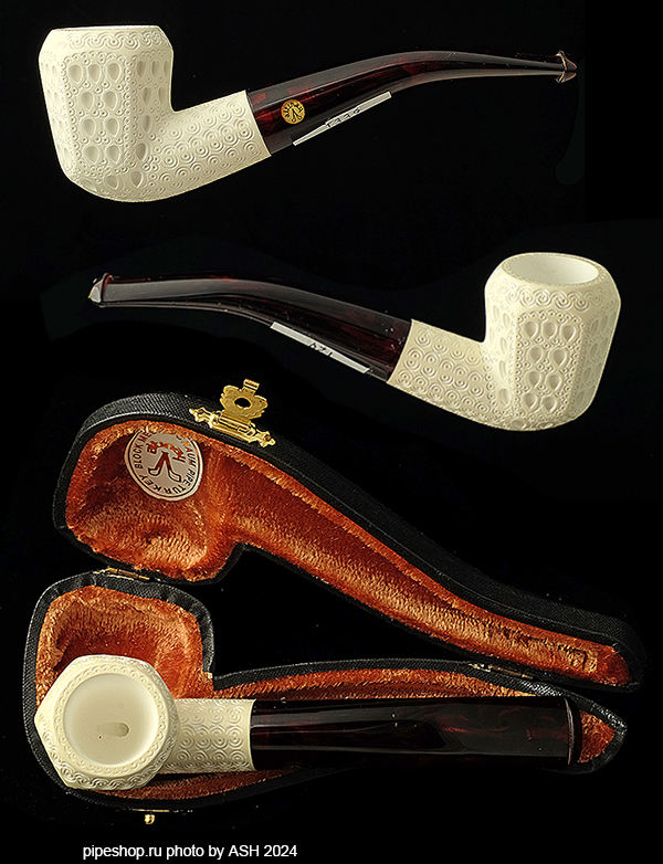   ALTINAY MEERSCHAUM CARVED BENT PANELED DUBLIN