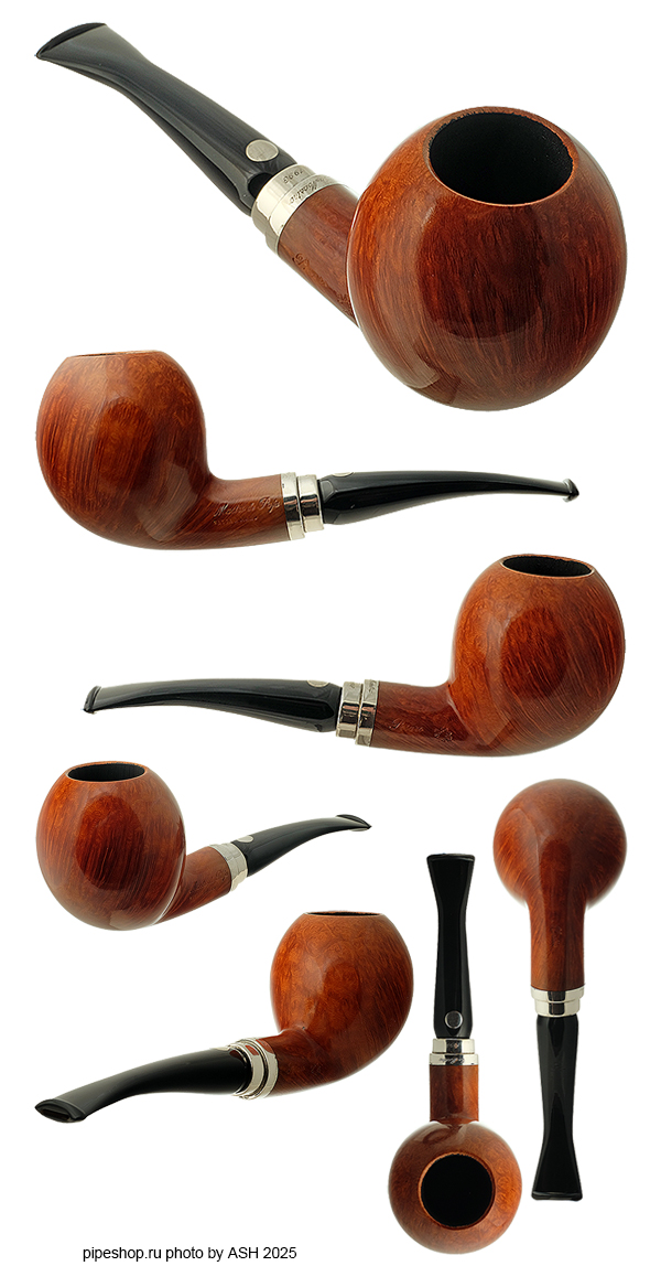   MASTRO DE PAJA MEDIA POTY 1993 SMOOTH BENT EGG "ONE SUN" WITH SILVER ESTATE NEW UNSMOKED 