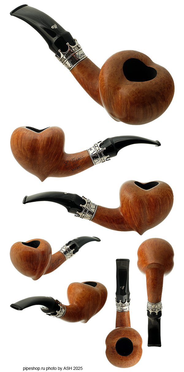   L. VIPRATI DALI 2009 SMOOTH BENT HEART WITH SILVER 101/200 ESTATE NEW UNSMOKED