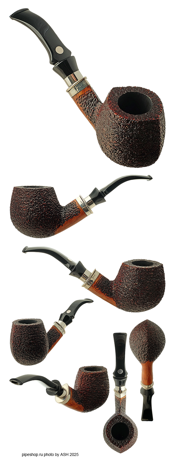   MASTRO DE PAJA UNICA POTY 1997 RUSTIC BENT APPLE "ONE SUN" WITH SILVER ESTATE NEW UNSMOKED,  9 