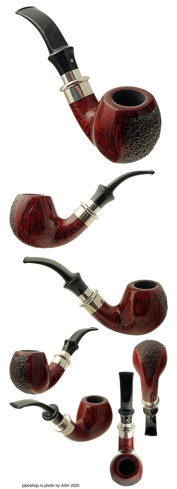 ����������� ������ VAUEN PIPE OF THE YEAR 2001 SEMIRUSTIC BENT APPLE WITH SILVER 2247 ESTATE NEW UNSMOKED, ������ 9 ��