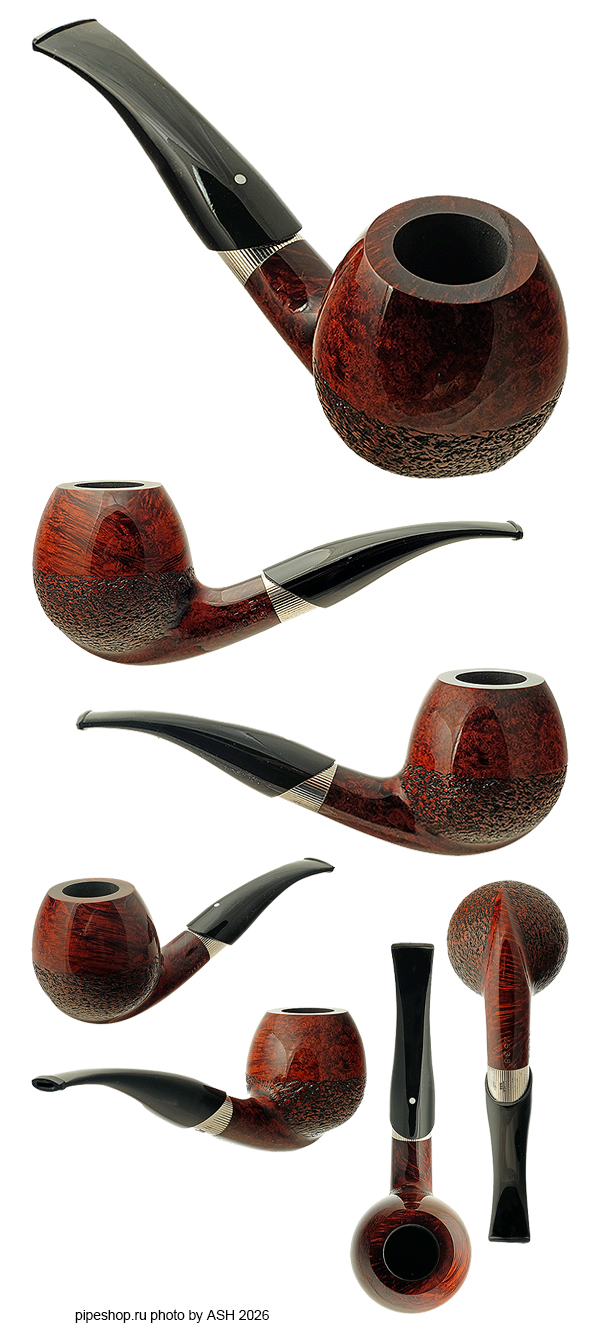 ����������� ������ VAUEN PIPE OF THE YEAR 2003 SEMIRUSTIC BENT APPLE WITH SILVER 2538 ESTATE NEW UNSMOKED, ������ 9 ��