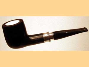   LORENZETTI Black mat silver ring with meerschaum 57