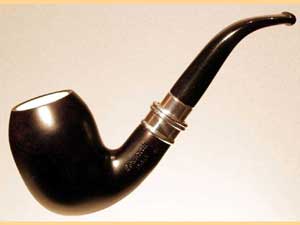   LORENZETTI Black mat silver ring with meerschaum 54