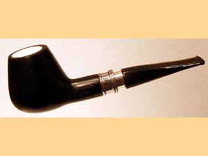   LORENZETTI Black mat silver ring with meerschaum 53