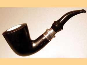   LORENZETTI Black mat silver ring with meerschaum 52