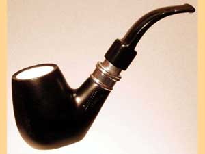   LORENZETTI Black mat silver ring with meerschaum 51