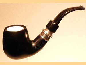   LORENZETTI Black mat silver ring with meerschaum 50