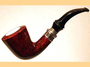   LORENZETTI DARK BROWN silver ring with meerschaum 52