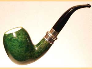   LORENZETTI DARK GREEN silver ring with meerschaum 54