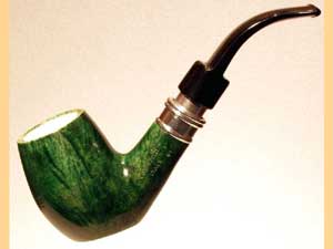   LORENZETTI DARK GREEN silver ring with meerschaum 51