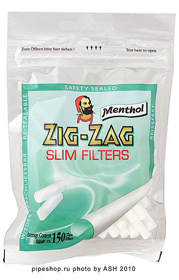    ZIG-ZAG SLIM FILTERS MENTHOL 6 ,  150 .