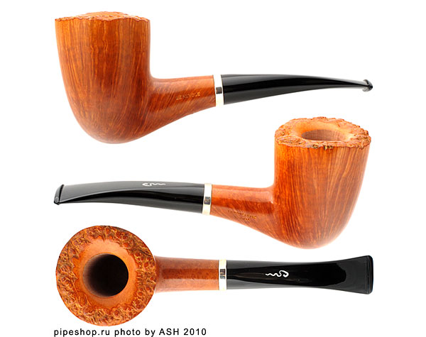   LE NUVOLE Smooth Slightly Bent Dublin Rough Top with Silver Ring "4 Clouds",  9 