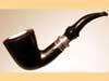   LORENZETTI BLACK MAT silver ring with meerschaum 9mm - 