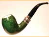   LORENZETTI DARK GREEN silver ring with meerschaum 9mm - 